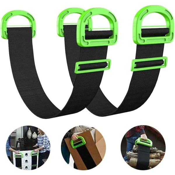 Conjunto De 2 Cintas Ajustáveis​​ Para Levantar E Mover Móveis, Cintas Pretas Para Movimentação De Móveis E Cinta Multifuncional
