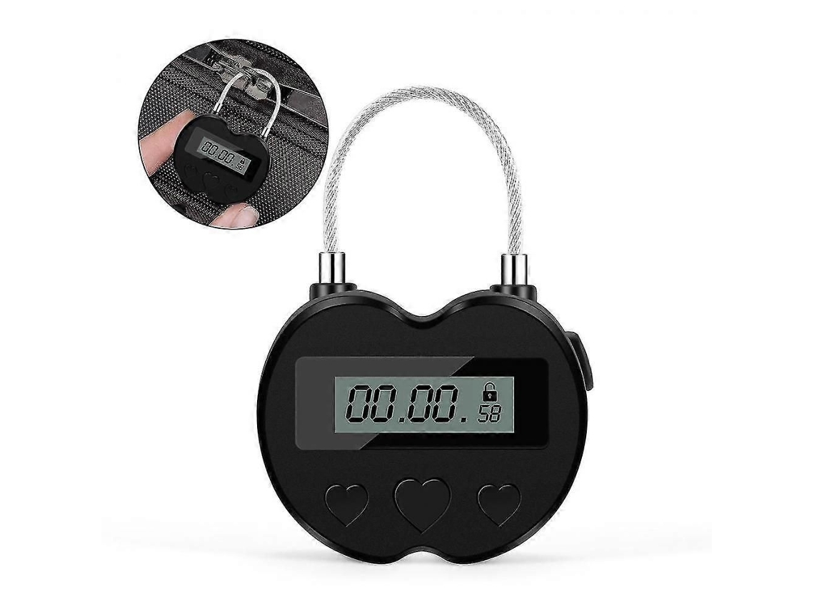 Cadeado Eletrônico Com Timer Lcd, Recarregável Via Usb, À Prova D'água