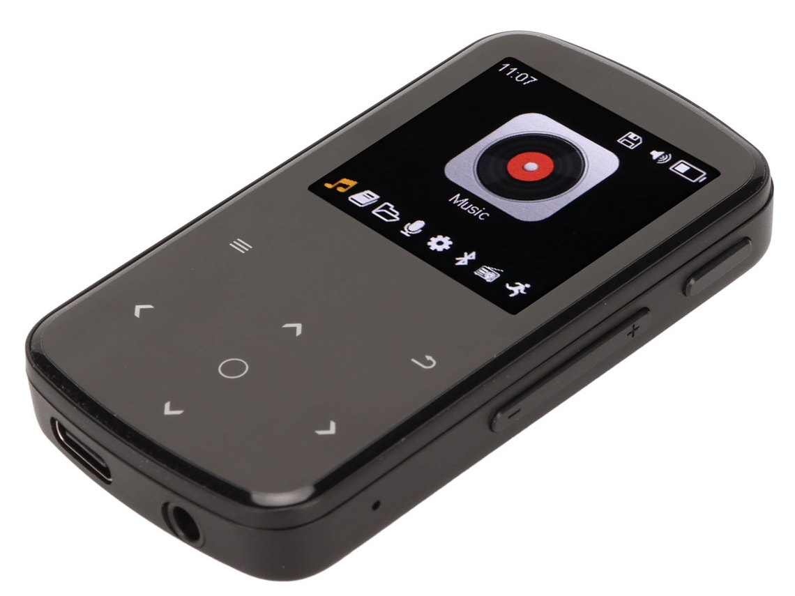 Leitor Mp3 Bluetooth SMANDY Mp07 1.54Inch Controlo Smart Touch 16G Tf Card Preto