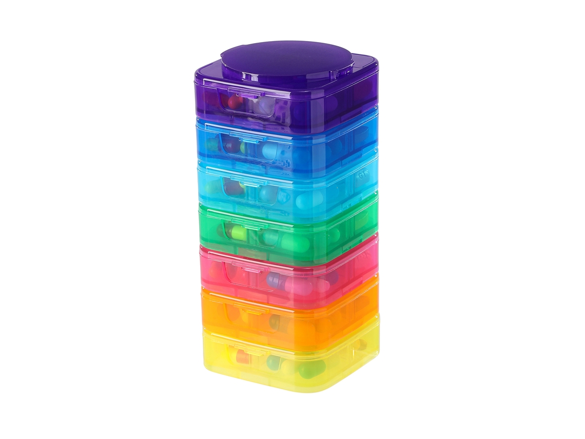 Organizador Semanal de Comprimidos CHRUI 7 Dias Empilhável Desmontável Sem Bpa (colorido)