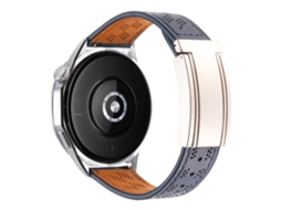 Pulseira em couro genuíno com textura Crazy Horse para Samsung Watch, Huawei GT5, Xiaomi Microperfurada, em formato T.