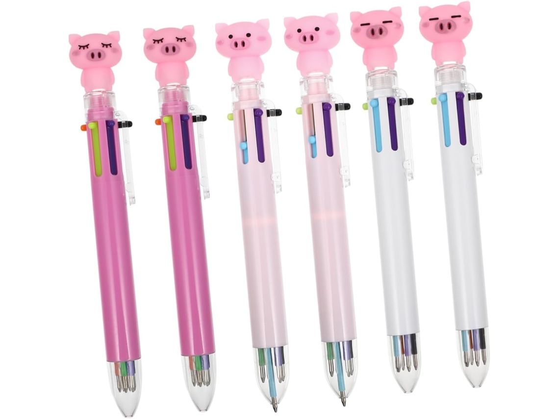 Exceart Pacote Com 6 Canetas Esferográficas Multicoloridas Para
