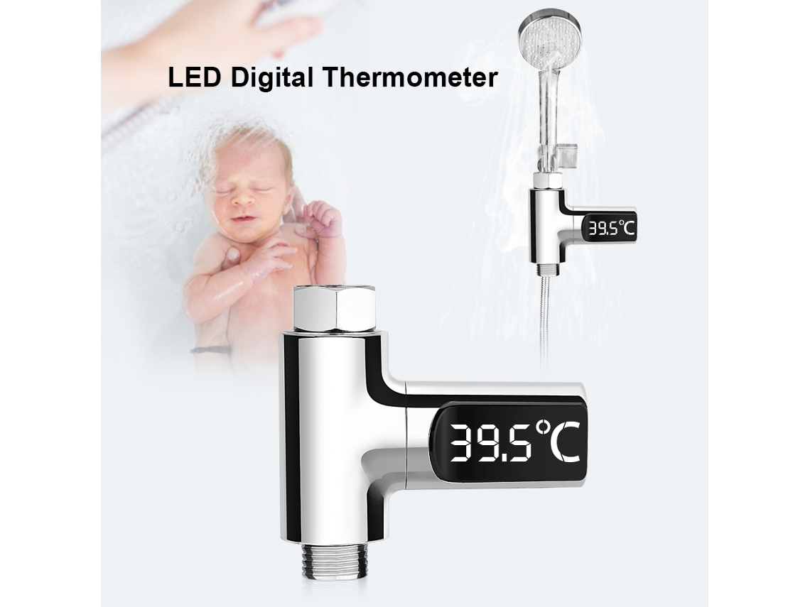 Led Bath Visual Water Thermometer (silver) Precise Temperature Measurement, Suitable For Babies, Eoocoo