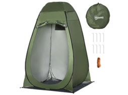 Tenda De Duche De Privacidade Portátil Com 1 Gancho Bolso De Transporte E Uv20+ 126x124x189 Cm Verde