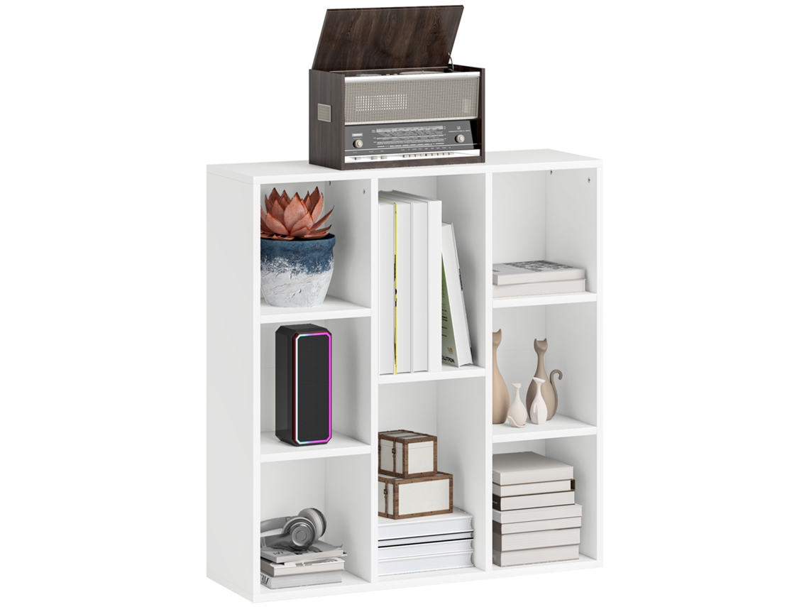 Estante de Biblioteca BTFORUS 8 compartimentos, para sala, quarto ou escritório, 74,3x24x80cm, branco