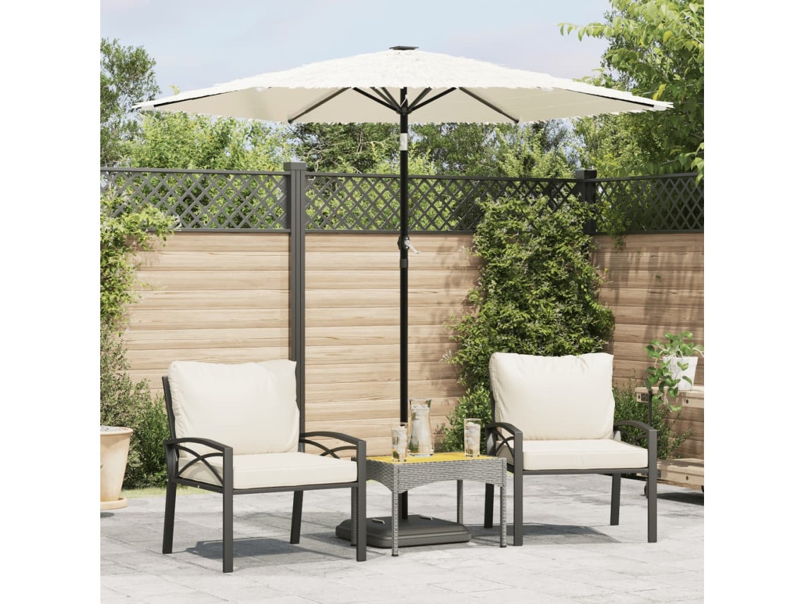Vidaxl Guarda-sol De Jardim Com Poste De Aço 223x223x213 Cm Branco