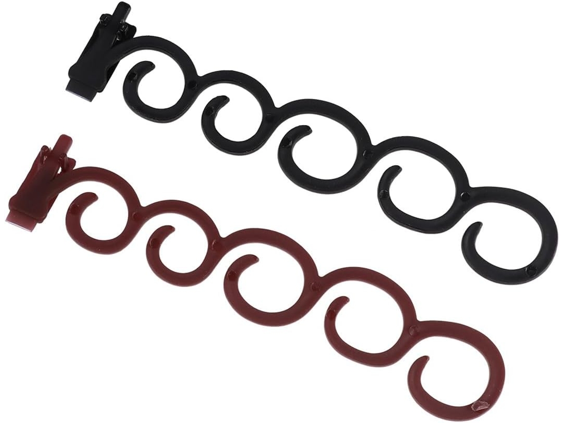 Ferramenta de plástico para trançar cabelo, ideal para coques e rabos de cavalo. Fácil de usar.