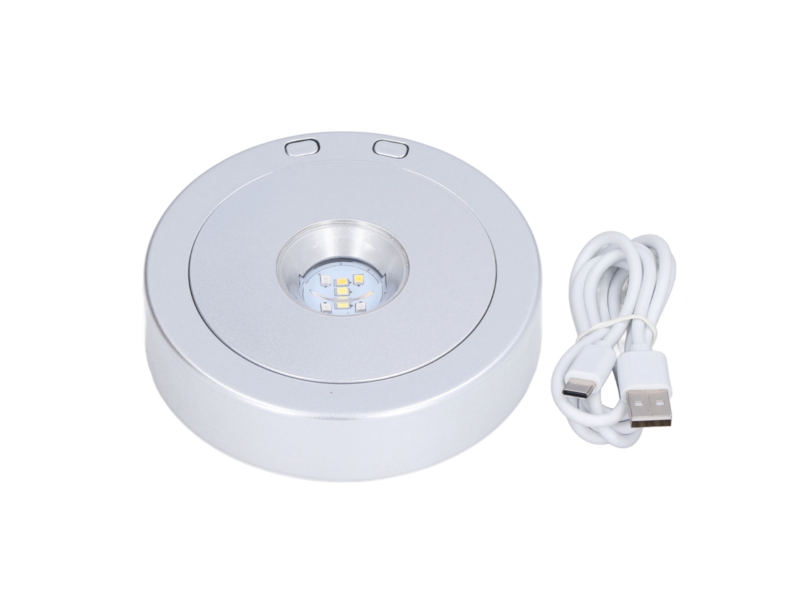 Rebe-base De Exposição Led Usb Com Luz Rgb Rotatória Para Garrafas, Joias E Artesanatos