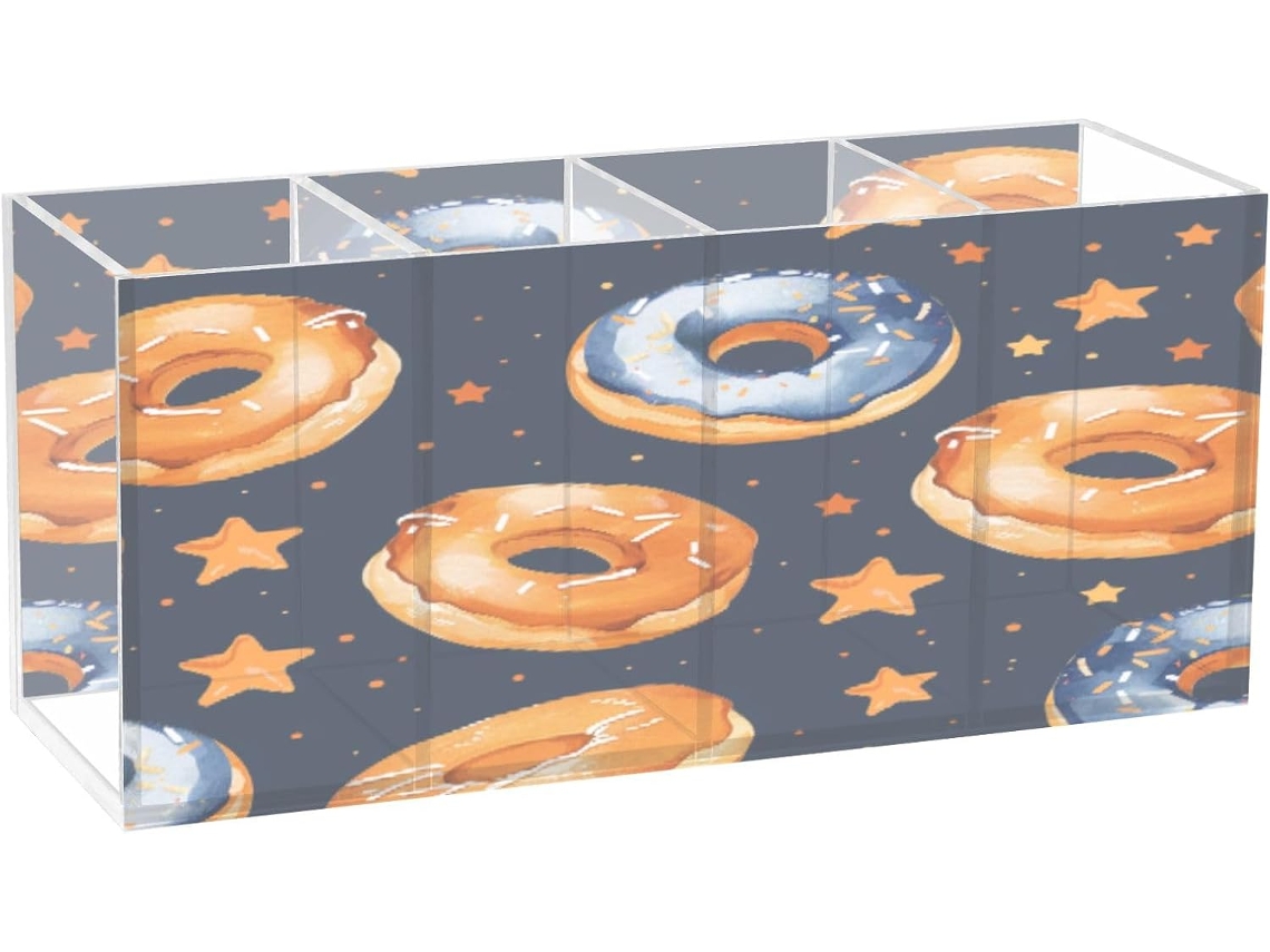 Porta-canetas Flutuante Em Acrílico Com Formato De Donuts, Com 4