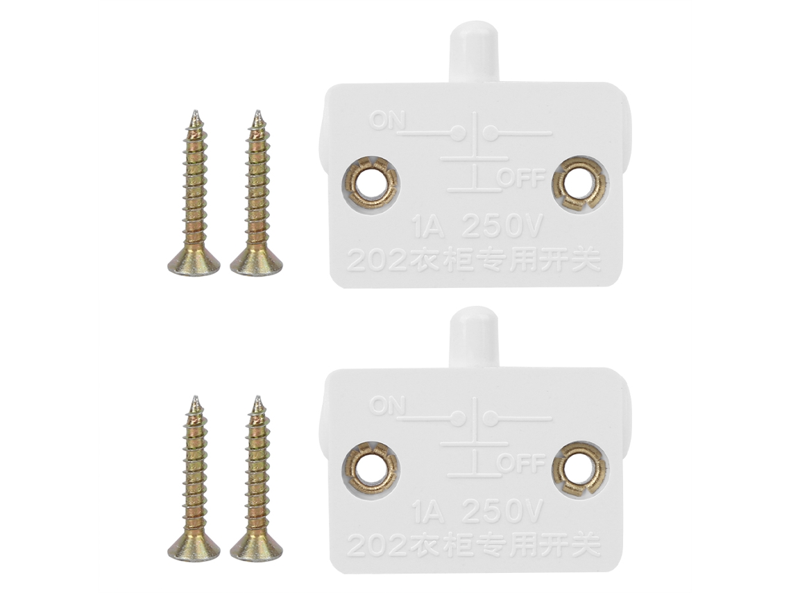Interruptor de Luz Automático para Armários e Gavetas 2pcs Branco com Redefinição Automática