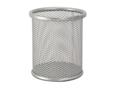 Porta Canetas De Mesa, Cor Prata