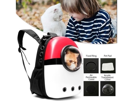 Mochila para transporte de animais de estimação com espaço para cesta de transporte de janela para animais de estimação TEMPSA
