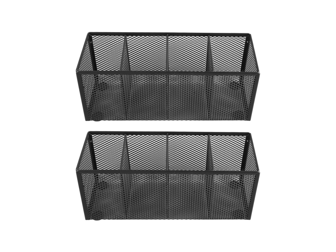 Porta Lápices De Metal Con 4 Compartimentos Organizador Multiuso Para Oficina Escuela Mesa