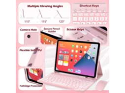 Capa Com Teclado E Mouse Bluetooth Retroiluminados Para Samsung A11 Plus De 11 Polegadas Sm-x230/x235/x236