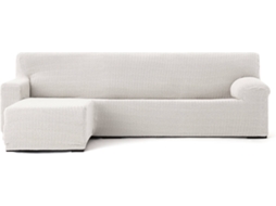 Capa de Chaise Longue Esquerda para Braço Curto EYSA Premium Jaz Tecido Multielástico (250-360 cm - Poliéster e Algodão - Crudo)