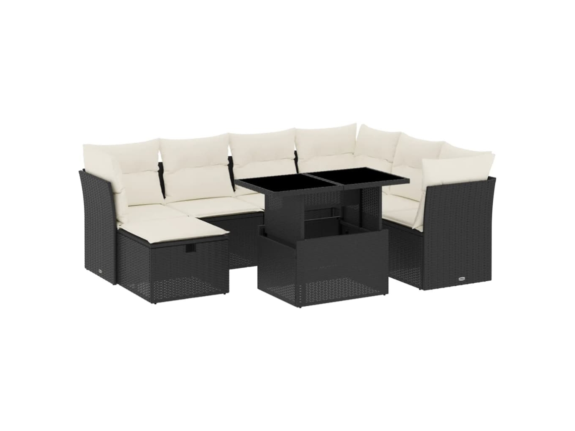 Garden Sofa Set, Garden Sofa Sets Vidaxl Preto Rattan / Vime (n/a)