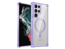 Capa Magnética Transparente Para Samsung S25 Ultra, Proteção Contra Quedas Nos Quatro Cantos, Ultrafina E Resistente A Impactos - Roxo Escuro
