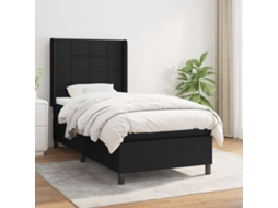 Vidaxl Cama Com Molas/colchão 80x200 Cm Tecido Preto