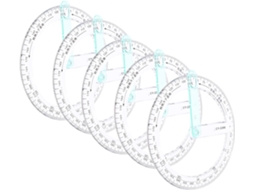 Conjunto De 5 Transferidores Circulares Para Medição, Régua De