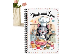 Caderno De Receitas Com Encadernação Em Espiral– Moderno, Versátil, Portátil, Fichário Vazio Para Culinárias,