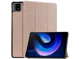 Capa Para Tablet Xiaomi Pad 6 Com Suporte Triplo E Função De Ativação/desativação Automática Em Couro.