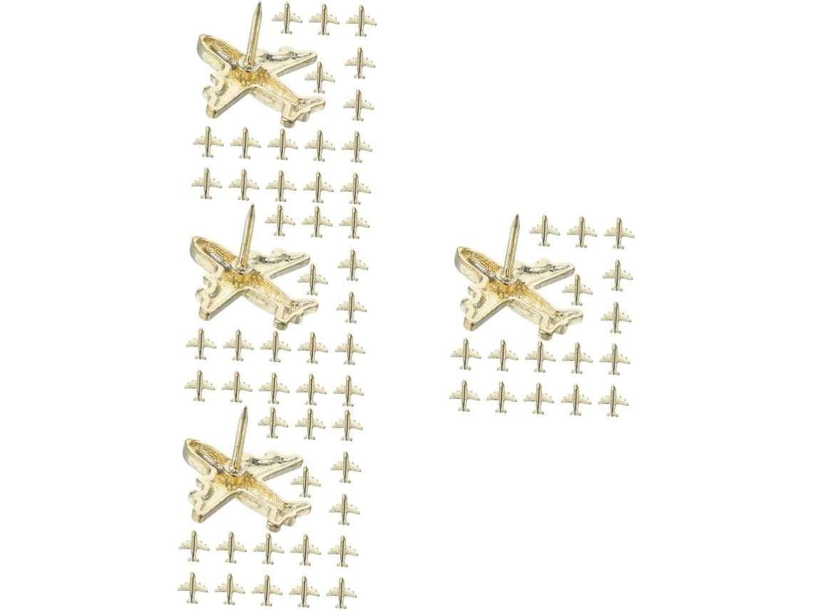 Conjunto De 4 Alfinetes Metal Em Formato Avião, Decorativos,