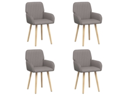 Conjunto 4 Cadeiras De Jantar Vidaxl Castanho-acinzentado Tecido (56,5 X 50 X 87,5 Cm)