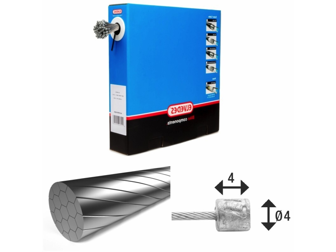 Conjunto de 100 cabos de trAnosmissão 1x19 fios de aço inox ø1,1mm com cabeça n ELVEDES 2250 mm