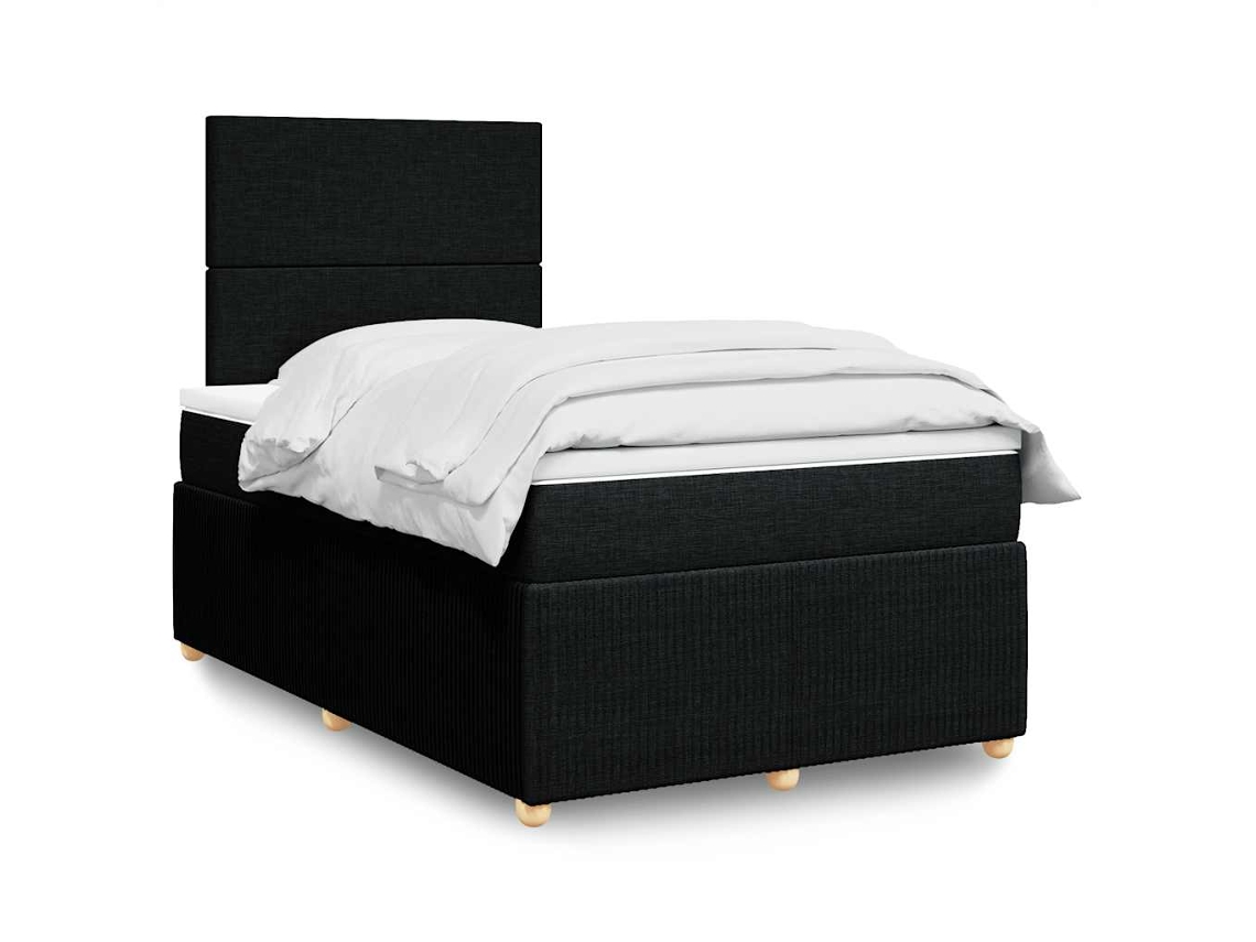 Vidaxl Cama com Molas/colchão 120x200 Cm Tecido Preto