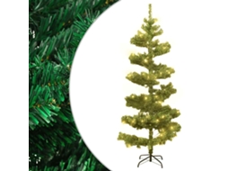 Vidaxl Árvore De Natal Rotativa Pré-iluminada + Suporte Pvc Verde