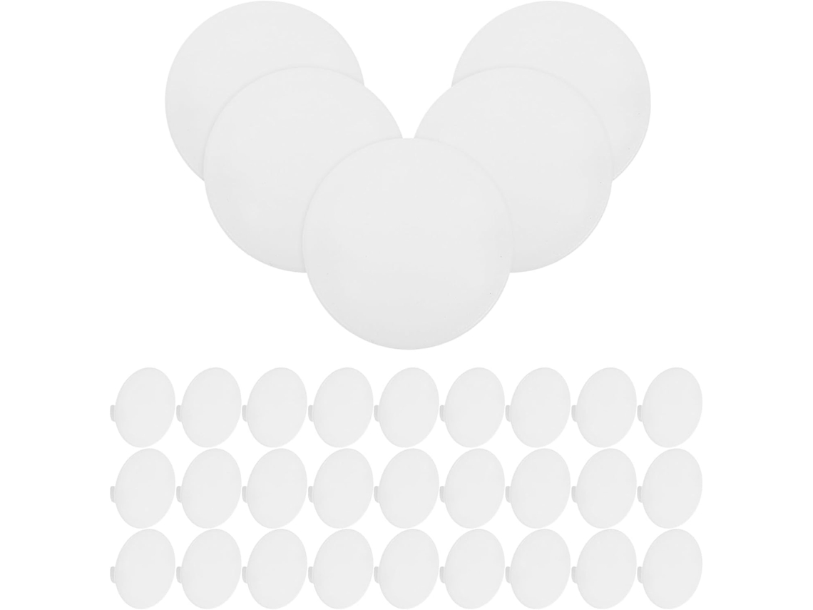 Beaupretty 50 Tampões De Plástico Branco Para Orifícios Parafusos Em Móveis, Redondos Em Pp, Práticos E Elegantes Para