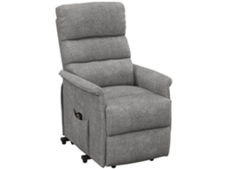 Poltrona Relax Reclinável Elétrica Levanta Pessoas Com Controlo Remoto E Bolso Lateral 66x90x96 Cm Cinza