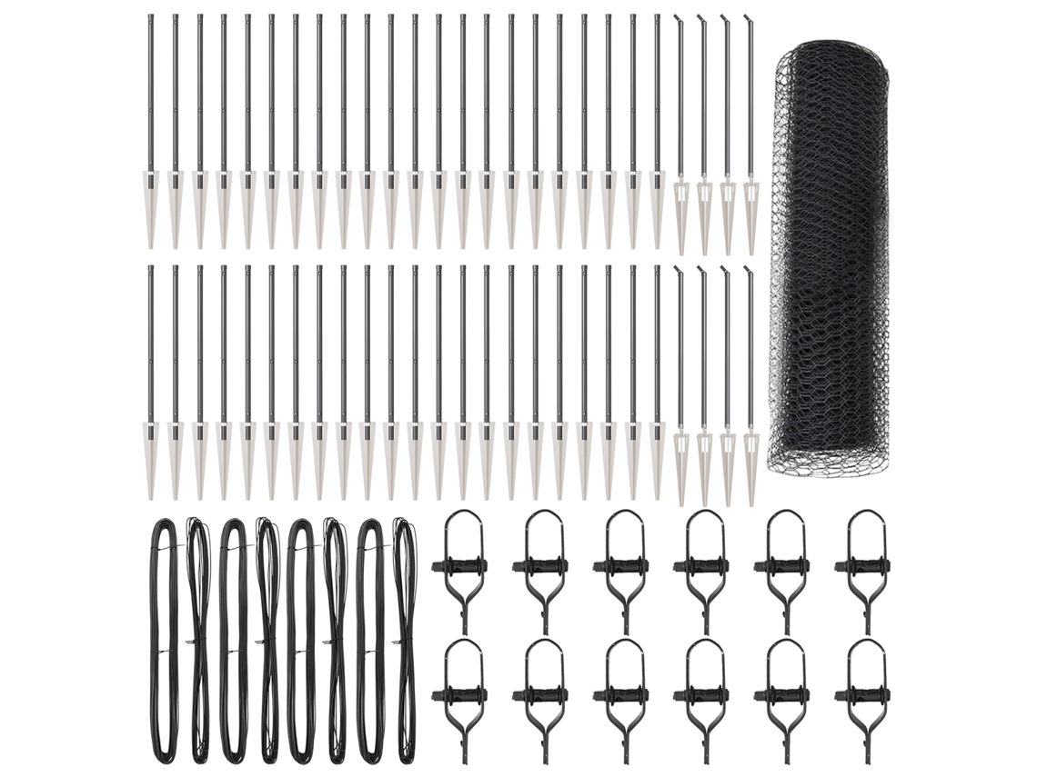 Conjunto 1 Cerca Externa Vidaxl Cinzento Aço (100 X 0,4 M)