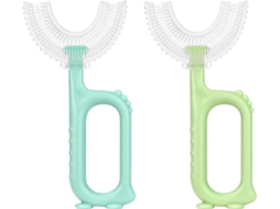 Escova de Dentes em Formato U para Crianças, 2 Escovas Manuais, Massageador Gengivas. Massageia as Gen Givas e Oferece uma Limpeza GOKOCO