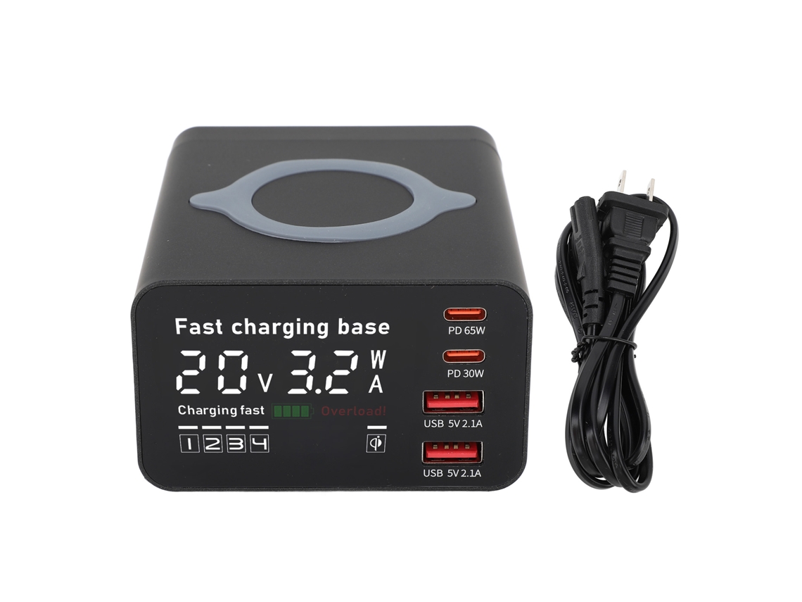 Mali estação de Carregamento 110w com 4 Portas Pd 65w Qc 3.0 e Carregamento Sem Fio Magnético para Múltiplos Dispositivos