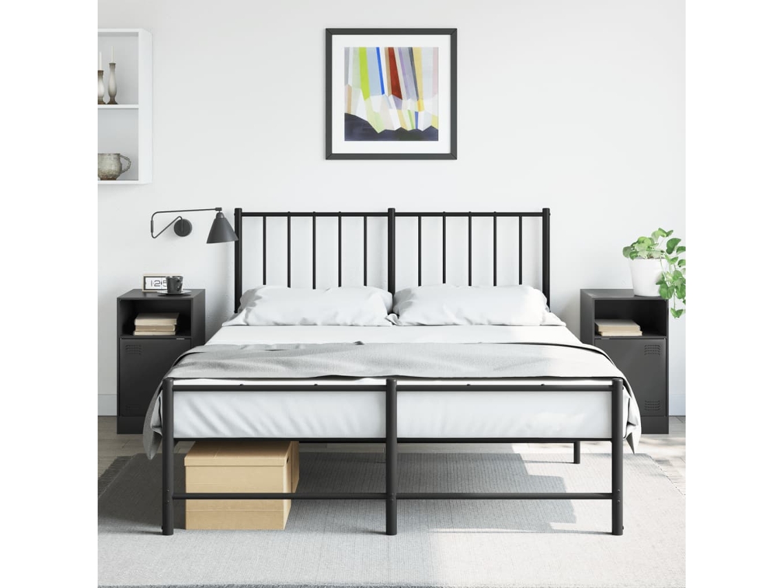 Vidaxl Mesas De Cabeceira 2 Pcs 34,5x39x62 Cm Aço Preto