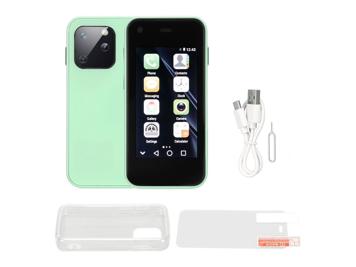 Mali smartphone Mini 2.5 Polegadas Tela Hd Touchscreen Leve 1gb Ram 8gb Rom Android 6.0 Verde