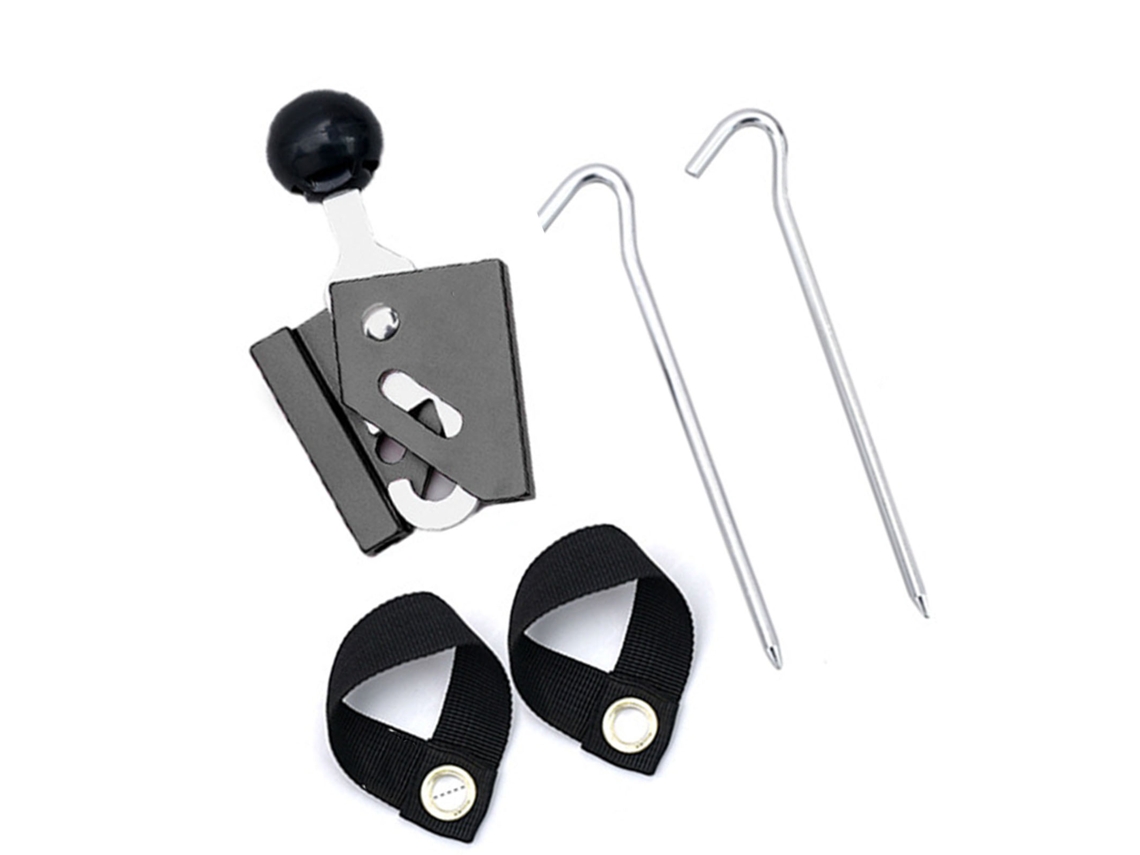 Conjunto de Anéis Ajustáveis de Alumínio para Tendas 6mm Preto
