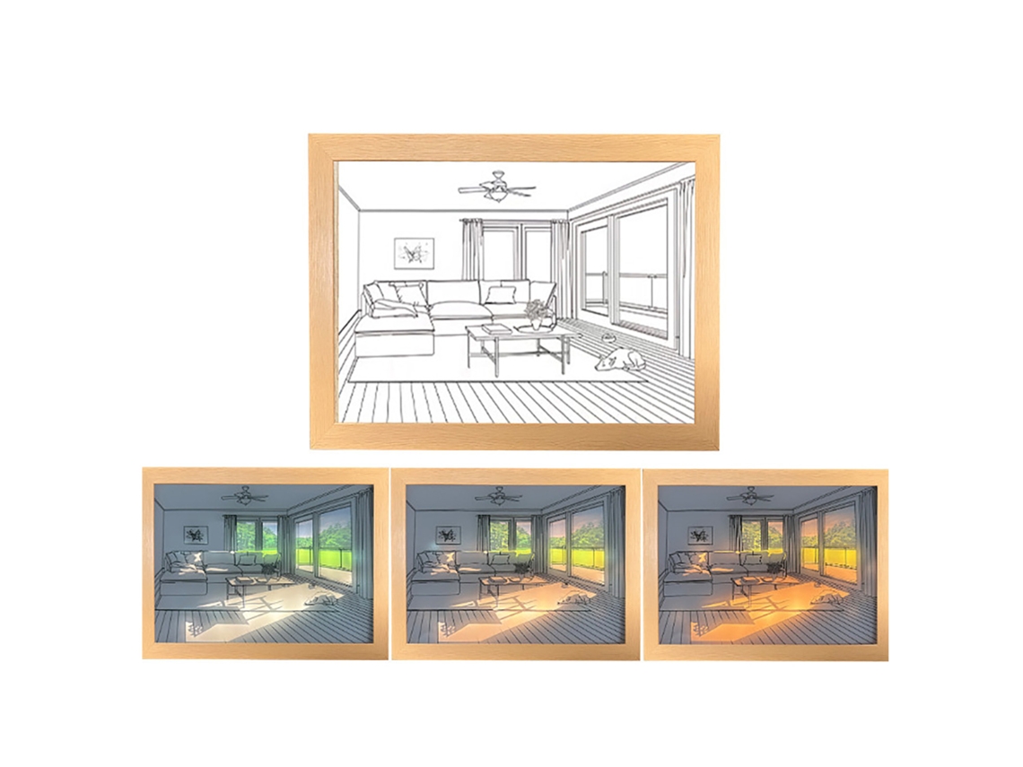 Pintura Luminosa Led 3 Cores Usb Quarto Sala Moderna