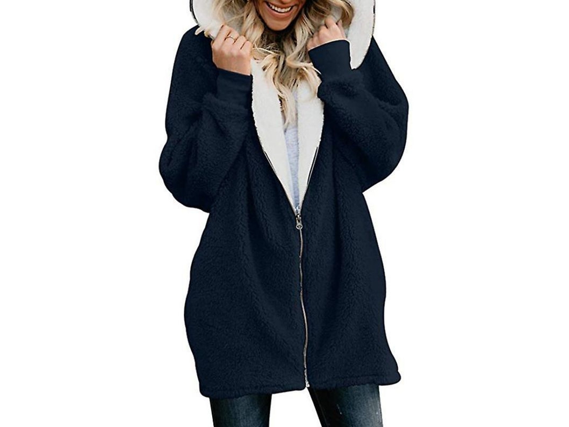 2026 abrigo com Capuz Fluffy para Mulher Jaqueta Forrada de Pelúcia Outerwear