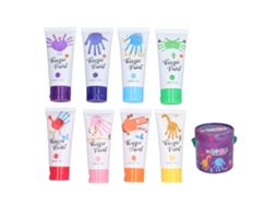 Ats 8 Pcs Pinturas para Dedos Seguras Lavables Diy para Crianças, Conjunto de Pintura com Dedos para Artigos de Pintura Escolar e Aula