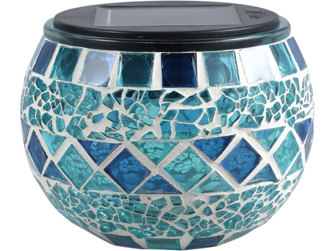 Luminária Solar Externa Azul Transparente, Luz Decorativa Para Gramado E Jardim, Luz Solar Led Decor Gokoco