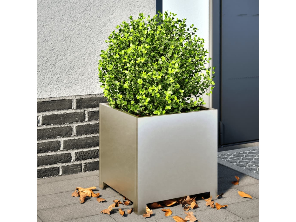 Vidaxl Vaso/floreira De Jardim 2 Pcs 40x40x40 Cm Aço Inoxidável