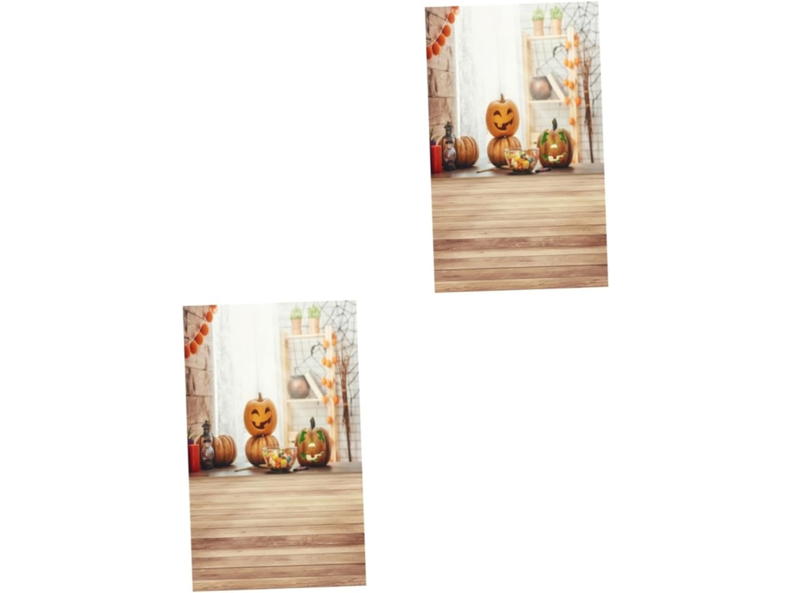 Conjunto de 2 Painéis de Fundo Realistas em 3d com Abóboras, Medindo 90 X 150 Cm, para Festas de Halloween. SFUSHOS