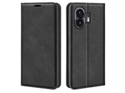 Capa De Couro Com Ventosa Magnética Estilo Retrô Para Nothing Phone 2