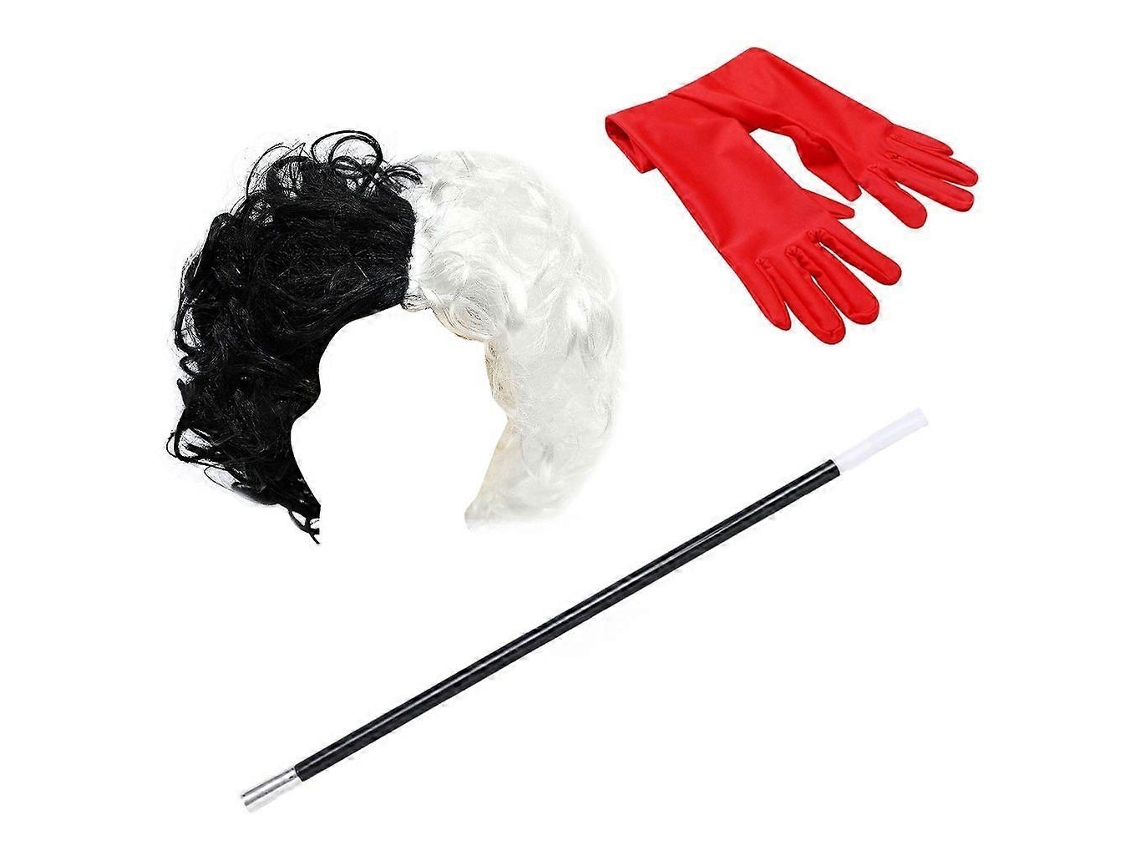 Conjunto De Halloween Para Mulher, Luvas E Colar Com Pérolas, Tema Dálmata