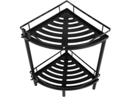 Suporte De Canto Para Banheiro Com 2 Níveis, Tripé Em Aço Carbono Preto Fosco À Prova D Água, Ideal Para Banheiros