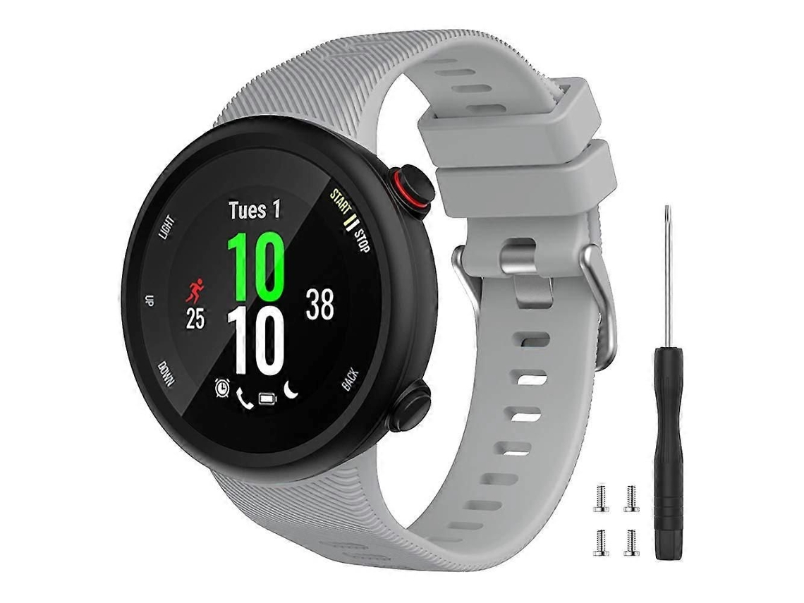 Pulseira De Substituição Watbro Em Silicone Macio Cinza Para Smartwatch Garmin Forerunner 45s