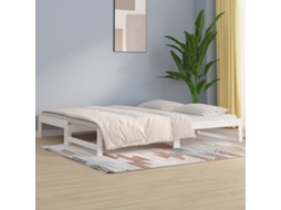 Vidaxl Sofá-cama De Puxar 2x(80x200) Cm Pinho Maciço Branco