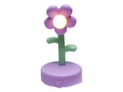 Lâmpada de Mesa Floral Portátil com Luz de Noite Roxa | S/MARCA